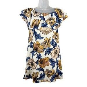 Everly Anthropologie Dress Women's S Crepe w/Ruffle Flowy Fairy Bloomcore